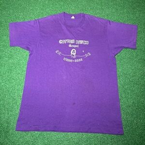 Vintage 80s 90s Cotton Patch Gospel Shirt Purple M/L 20x27 Retro Church T Shirt